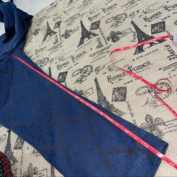 NWOT Michael Michael Kors Navy /Black Metallic Royal damask Print Pant Size 12 - Picture 10 of 10